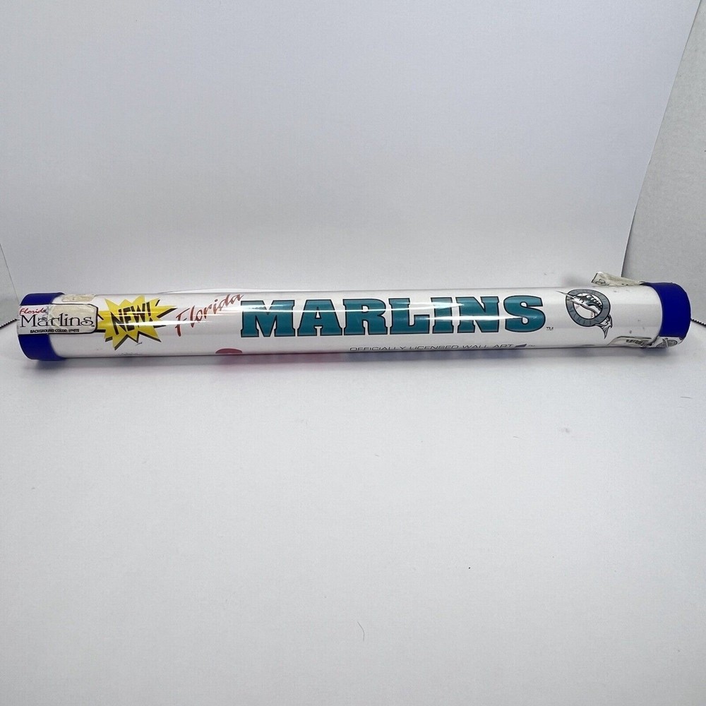 VINTAGE FLORIDA MARLINS VINYL SUPER PENNANT LARGE 20" X 49” UNIVERSAL HEIGHTS